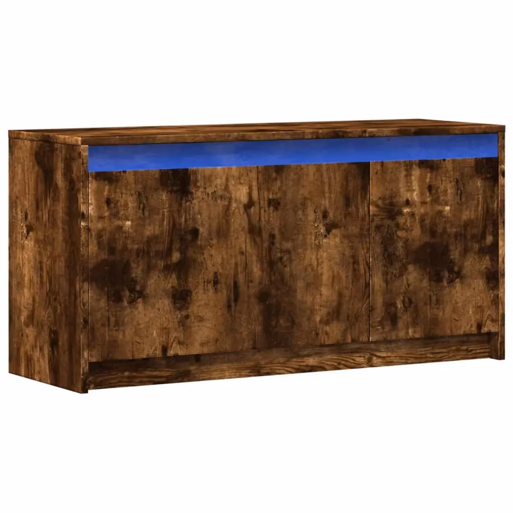 Berkfield Home TV Cabinet with LED in Smoked Oak Brown, W/D/H: 100 x 34 x 50 cm – 2