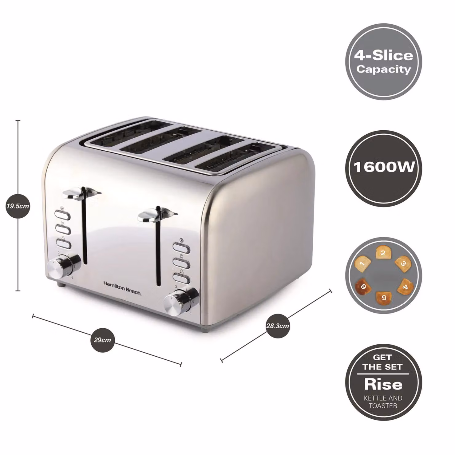 Hamilton Beach Rise Polished Kitchen Bundle in Silver – 2