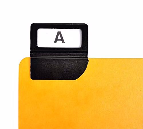 Exacompta Alphabetical Record Card Inserts, A5, Yellow with Metallic Black Tabs, 24 Tabbed Parts – 2