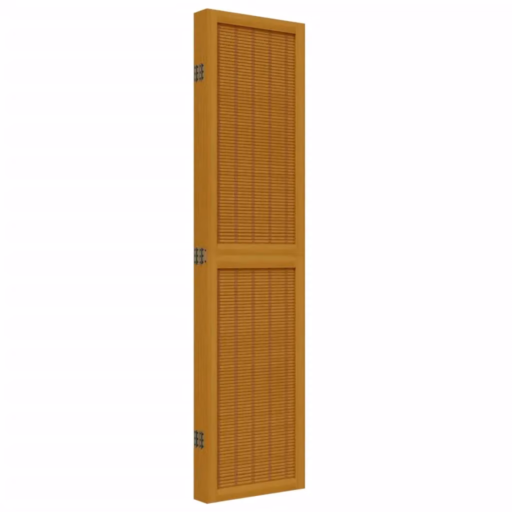 Berkfield Home 5 Panel Room Divider in Brown Solid Paulownia Wood – 3