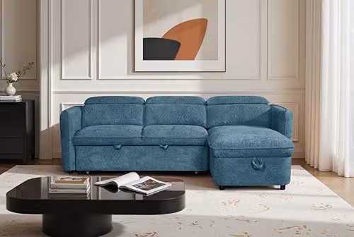 Beehive Furniture Corfu Reversible L-Shape Corner Sofa Bed in Petrol Blue with Adjustable Headrest – 2