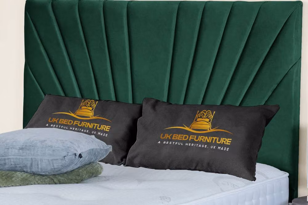 UK Bed Furniture Sunrise End Lift Divan Ottoman Bed with 54 Inch Headboard in Green Velvet, Size: 200 x 200 cm – 3