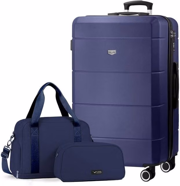 Lugg Jetset 3-Piece Travel Set including 32 inch Suitcase, Duffel Bag and Toiletry Bag in Midnight Blue