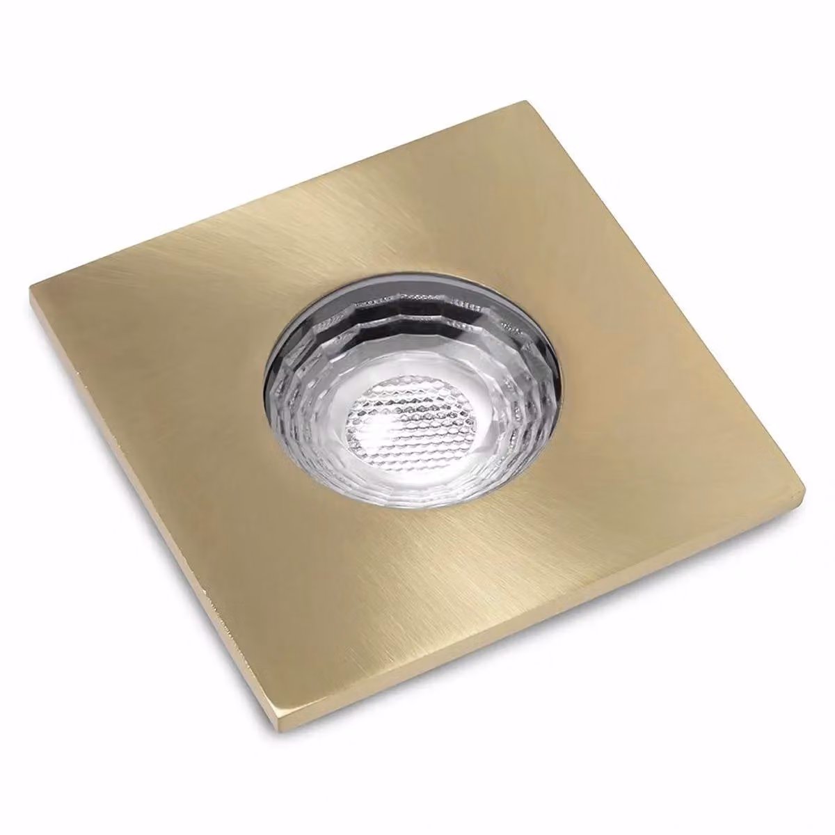 SE Home 10 Pack Brushed Brass GU10 Square Fire Rated Recessed Downlights, IP65 Gold – 2
