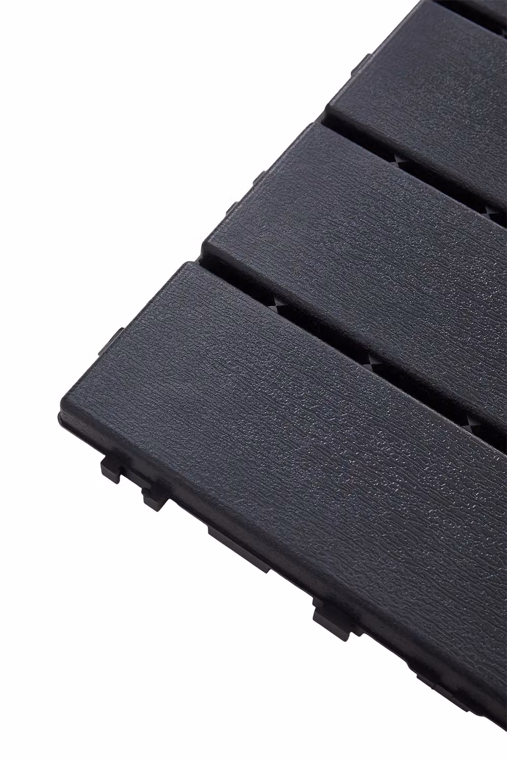 Living and Home 10-Piece Striped Plastic Interlocking Floor Deck Tiles in Dark Grey – 4