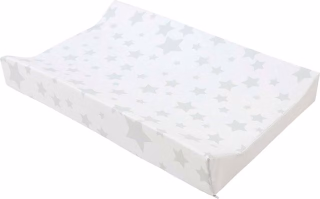 Babycurls Anti-Roll Wedge Baby Changing Mat in Grey and White Stars