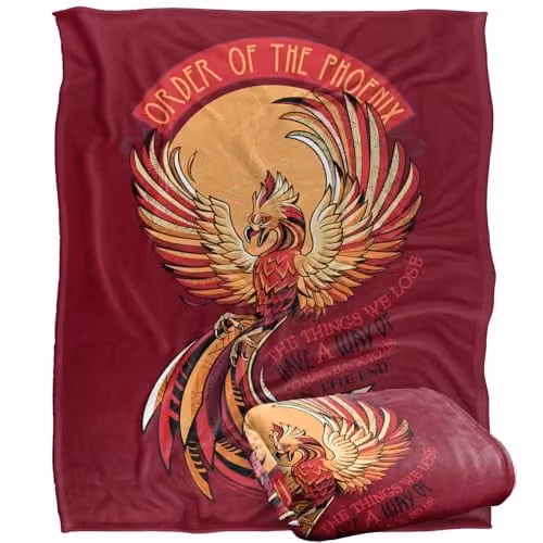 Warner Bros. Harry Potter Order of the Phoenix Mosaic Silky Touch Super Soft Fleece Throw Blanket, Multicolour, W/D/H: 127.0 x 152.4 x 152.4 cm – 1