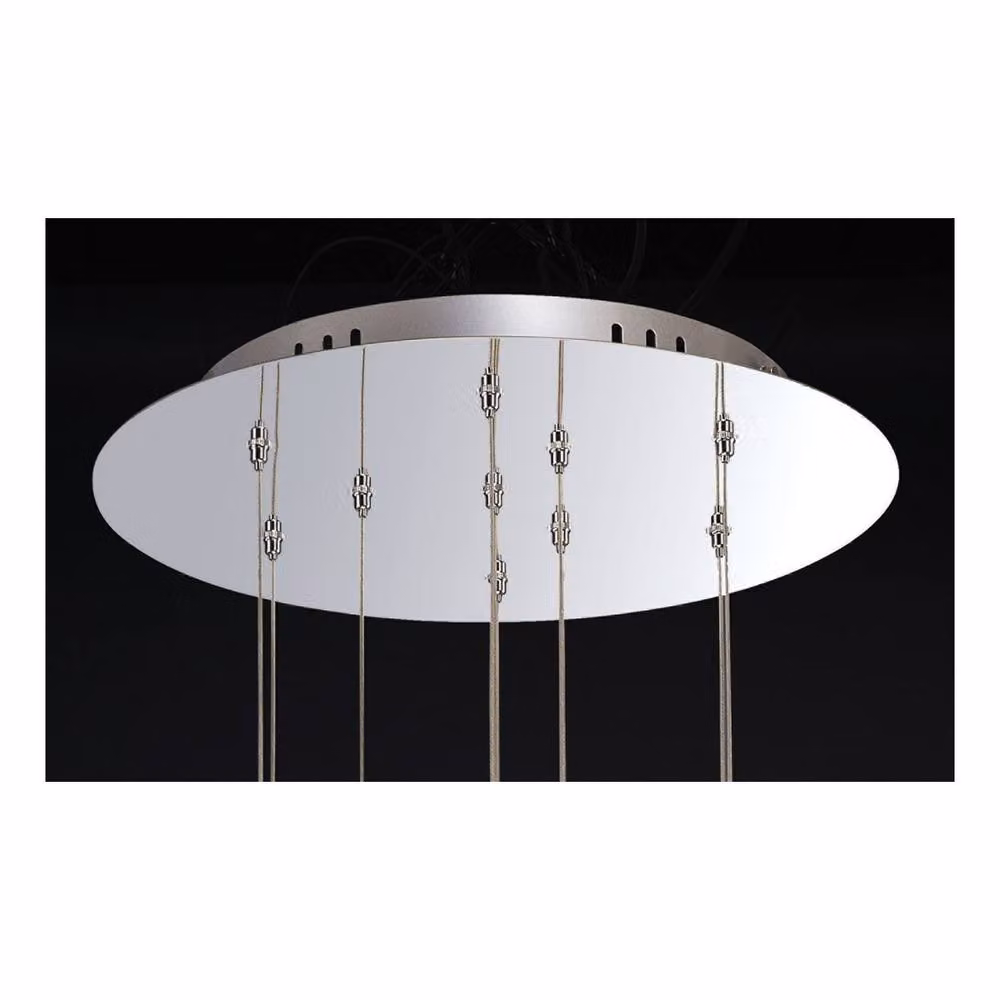 Netlighting Aviva Round 10 Light LED Ceiling Cluster Pendant in Chrome and Grey Crystal – 3