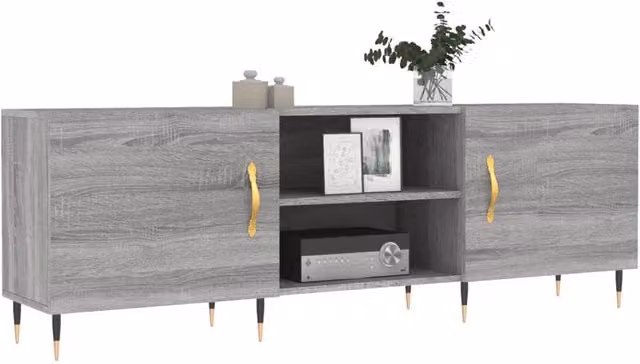 Berkfield Home Grey Sonoma TV Cabinet in Engineered Wood W/D/H: 150 x 30 x 50 cm – 1