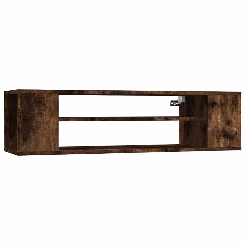 Berkfield Home Wall Mounted Hanging TV Cabinet in Smoked Oak Brown, W: 100 cm, D: 30 cm, H: 26.5 cm – 3
