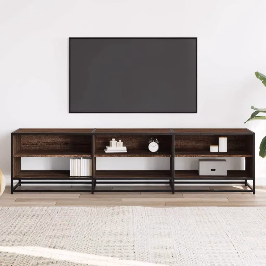 Berkfield Home Industrial TV Cabinet in Brown Oak, W/D/H: 180 x 40 x 46 cm – 3