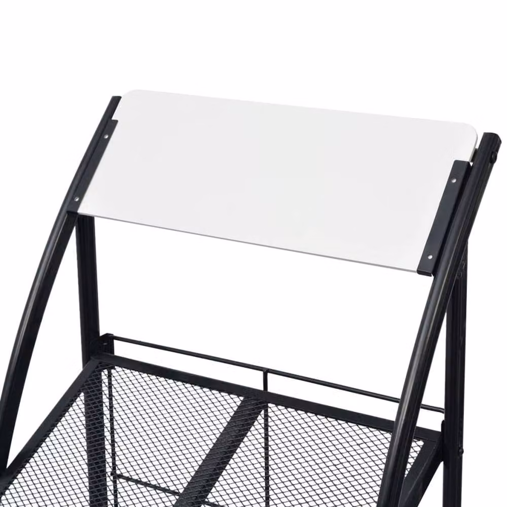 Berkfield Home Modern Metal Magazine Rack in Black and White, W/D/H: 47 x 40 x 134 cm – 3