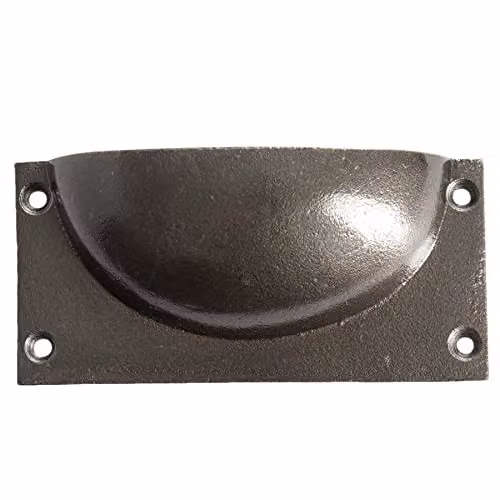 Hammer and Tongs Rectangular Iron Cabinet Drawer Pull in Grey, Pack of 10 – 4