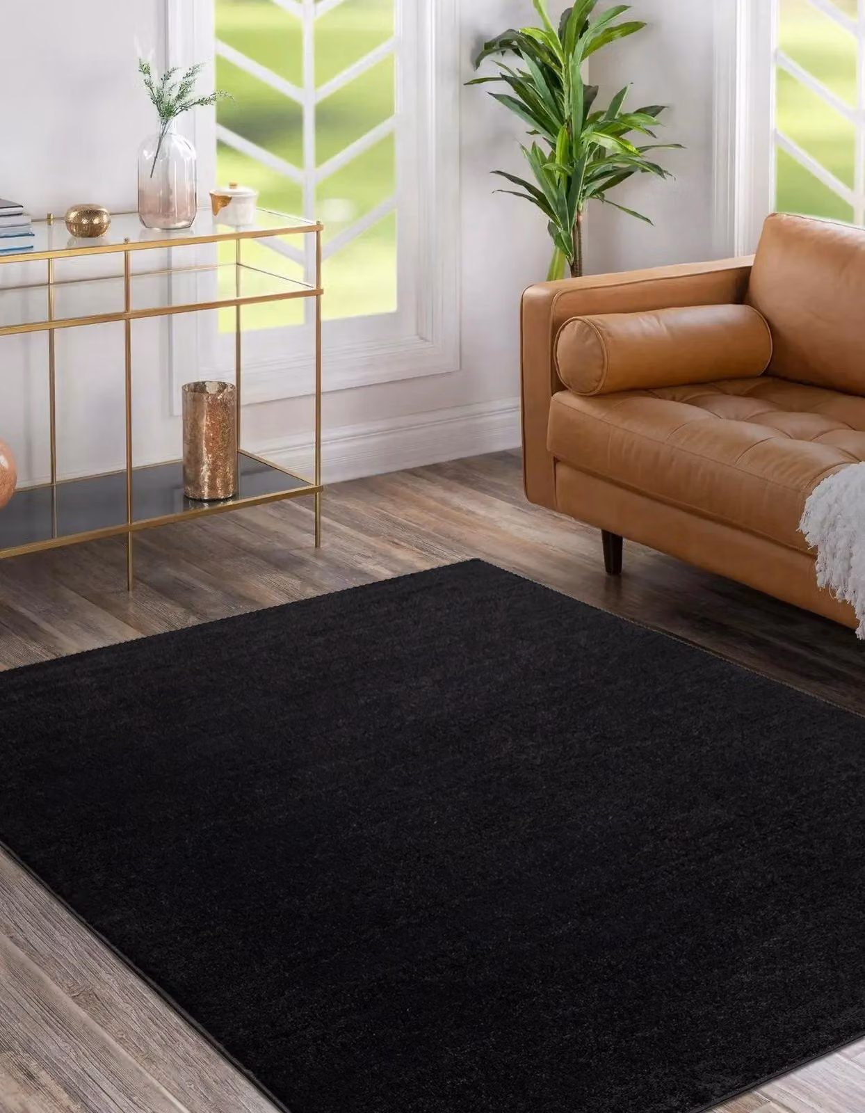 RugsX Softy Black Rectangular Rug, W: 160 cm, L: 220 cm – 4
