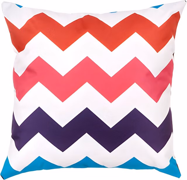 Gardenista Zigzag Multi Printed Outdoor Scatter Cushion in Multicolour Polyester