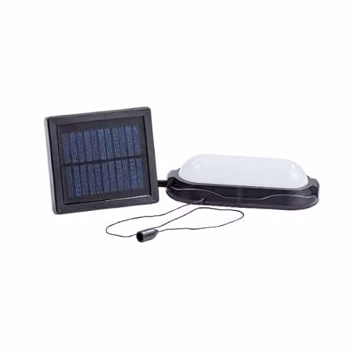 Smart Solar Powered LED Shed Light in Black