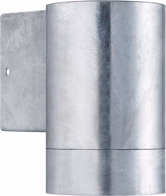 Nordlux Tin Silver Outdoor Wall Light, GU10, IP54, Saltwater Resistant Metal Cylinder – 1