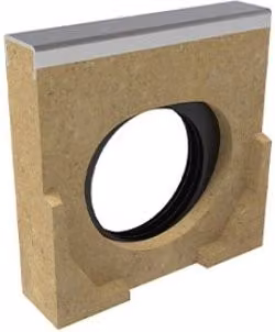 Polydrain Mineral Cast Polymer Concrete Channel Drainage End Cap Outlet for Female End, Beige