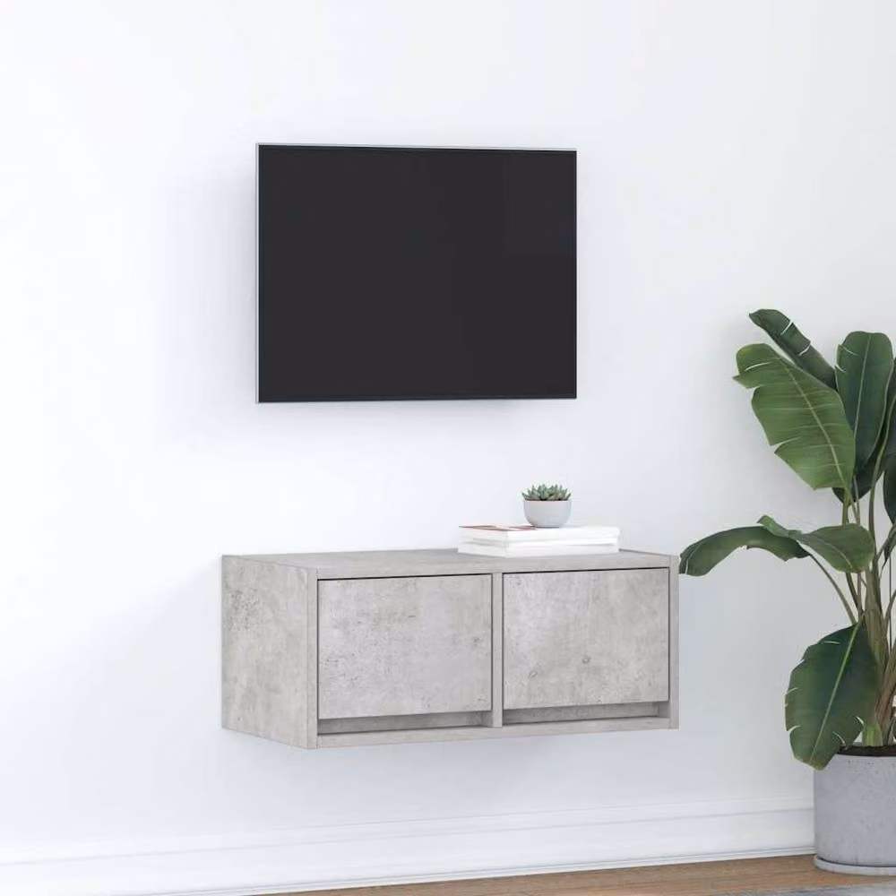 Berkfield Home TV Cabinet in Concrete Grey, W/D/H: 60 x 31 x 25.5 cm – 2
