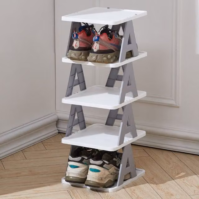Living and Home 5-Tier Corner Vertical Shoe Rack in White