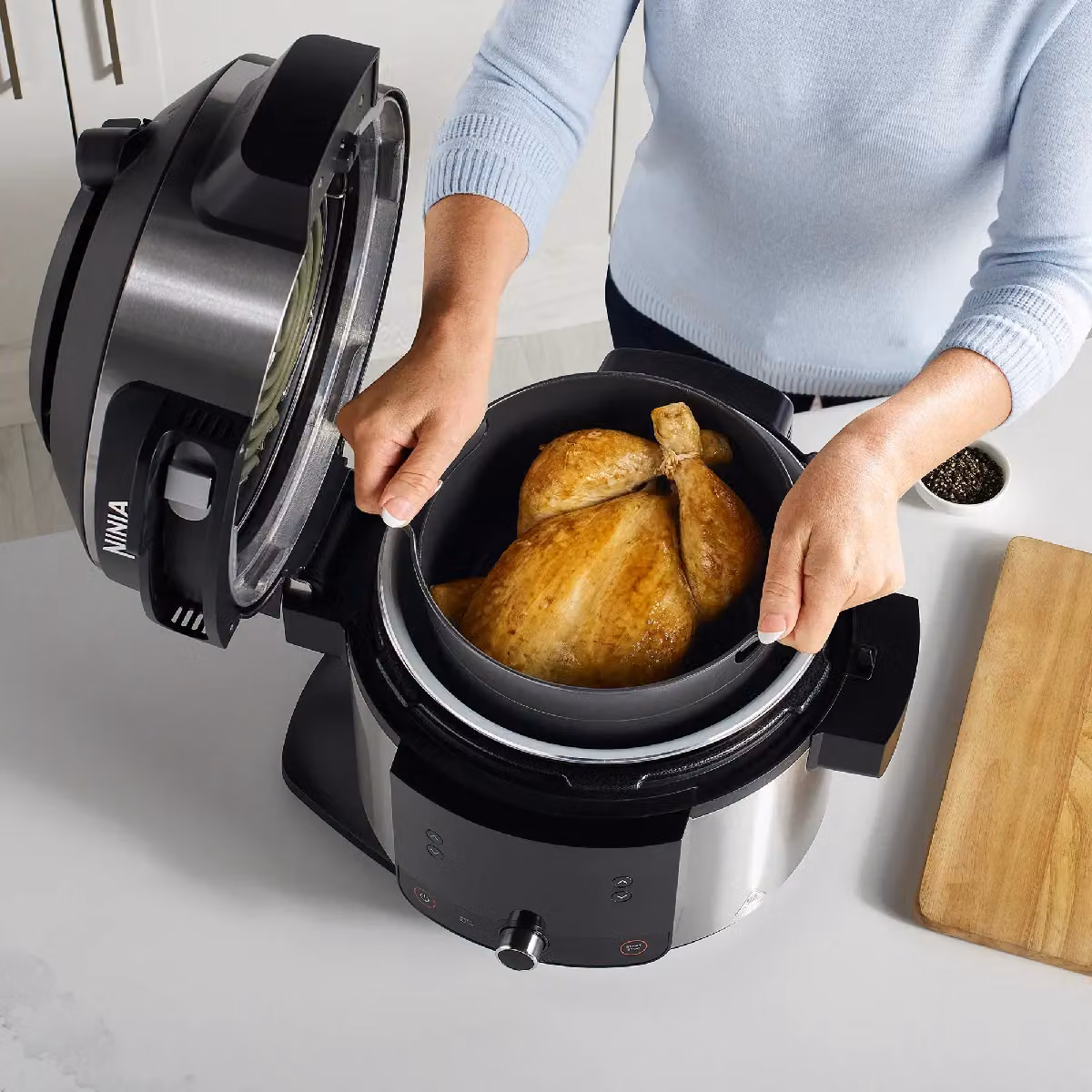 Ninja Foodi 11-in-1 SmartLid Multi-Cooker 6L OL550UK, Silver – 4