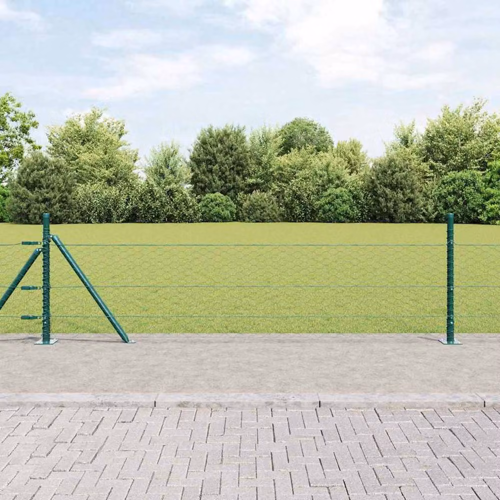 Berkfield Home Green Hexagon Steel Fence, W/H: 0.4 x 50 m – 2