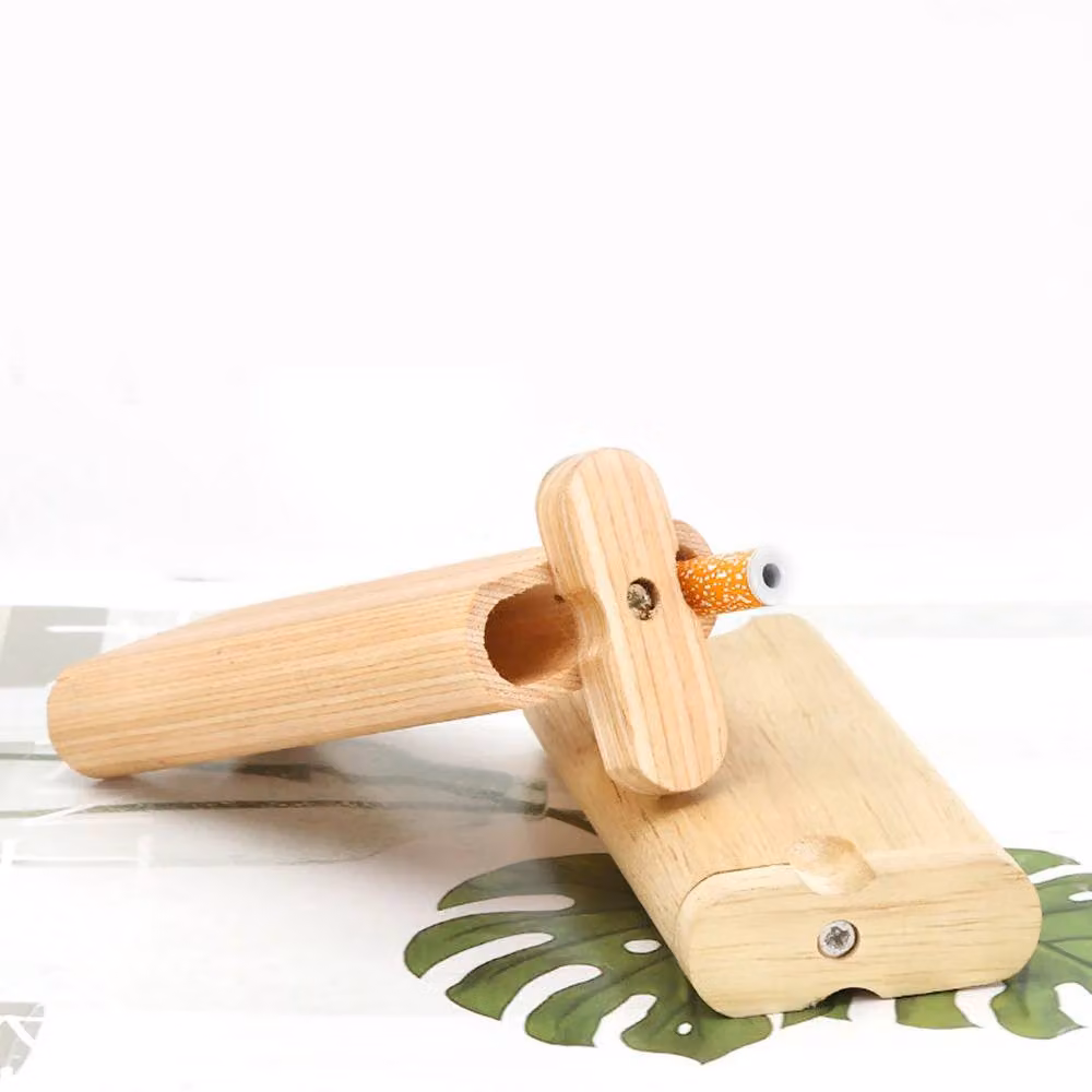 Voltico Portable One Hitter Pipe in Solid Light Oak Wood with Lid and Clean Hook – 2