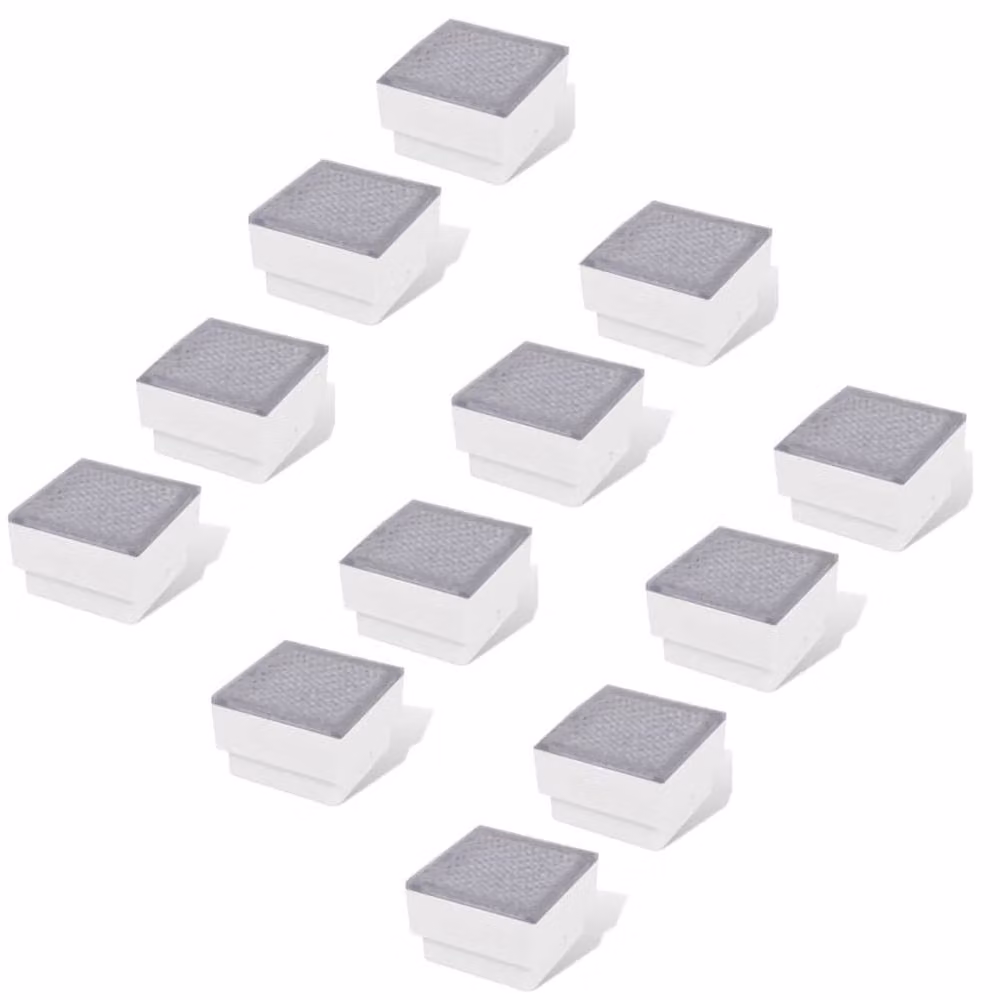 Berkfield Home LED Inground Lights, 12 Piece Set, White, W/D/H: 10 x 10 x 6.8 cm – 2