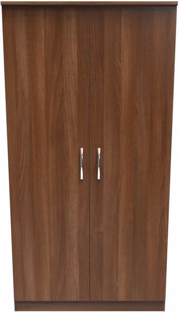 Ready Assembled 2 U Hampshire Wide 2 Door Plain Wardrobe in Walnut
