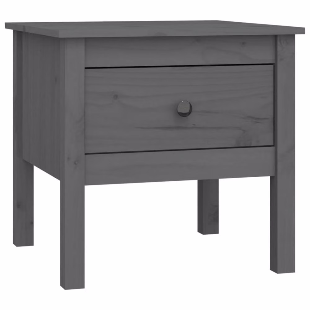 Berkfield Home Grey Rustic Solid Pine Side Table, W/D/H: 50 x 50 x 49 cm – 2