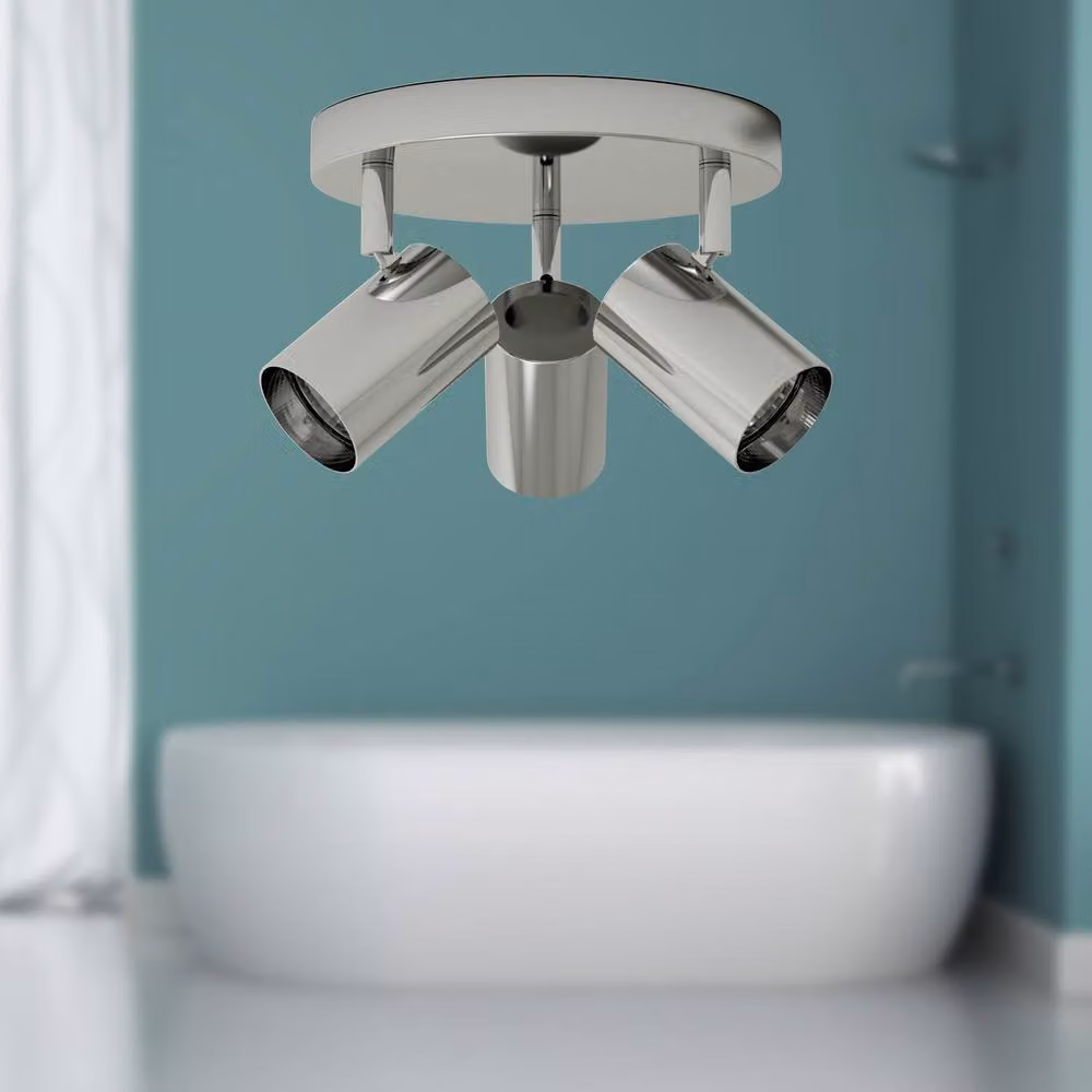 First Choice Lighting Eden Set of 2 Chrome Round Adjustable LED Bathroom Spotlights in Silver – 3