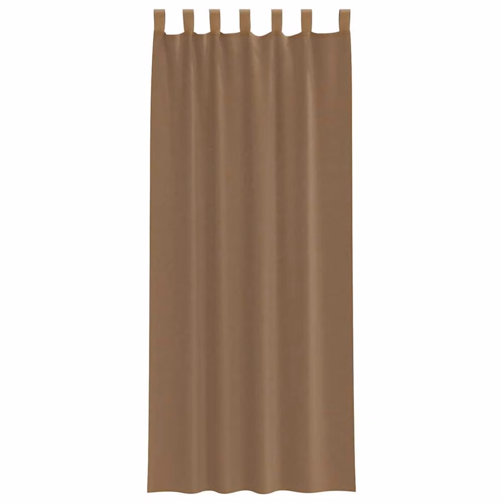 Berkfield Home Voile Fabric Curtains with Tabs, 2 Pack, Brown, W: 140 cm, H: 260 cm – 3