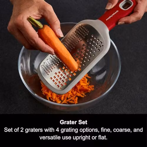 Morphy Richards 7-in-1 Grater and Peeler Set with Multiple Blades and Finger Guard in White – 2
