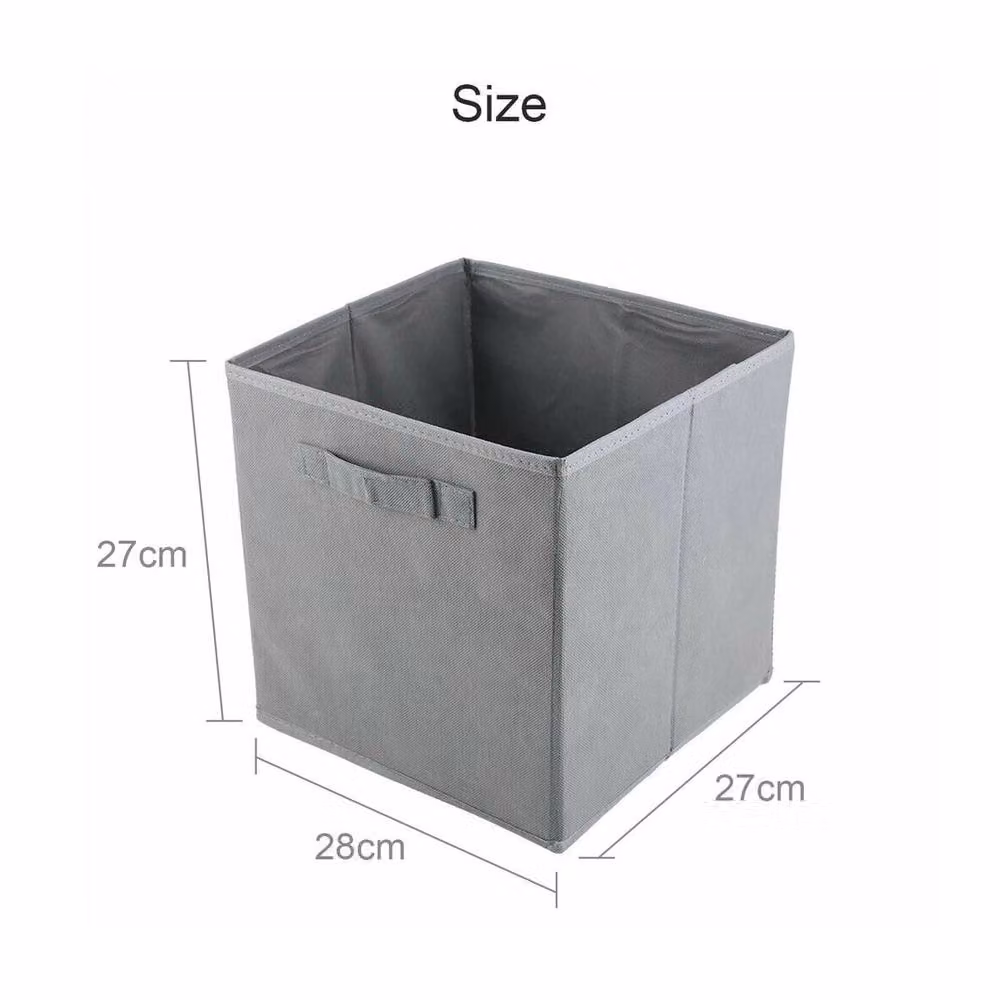PAWNORA Set of 6 Collapsible Fabric and Cardboard Cube Storage Boxes in Grey – 2