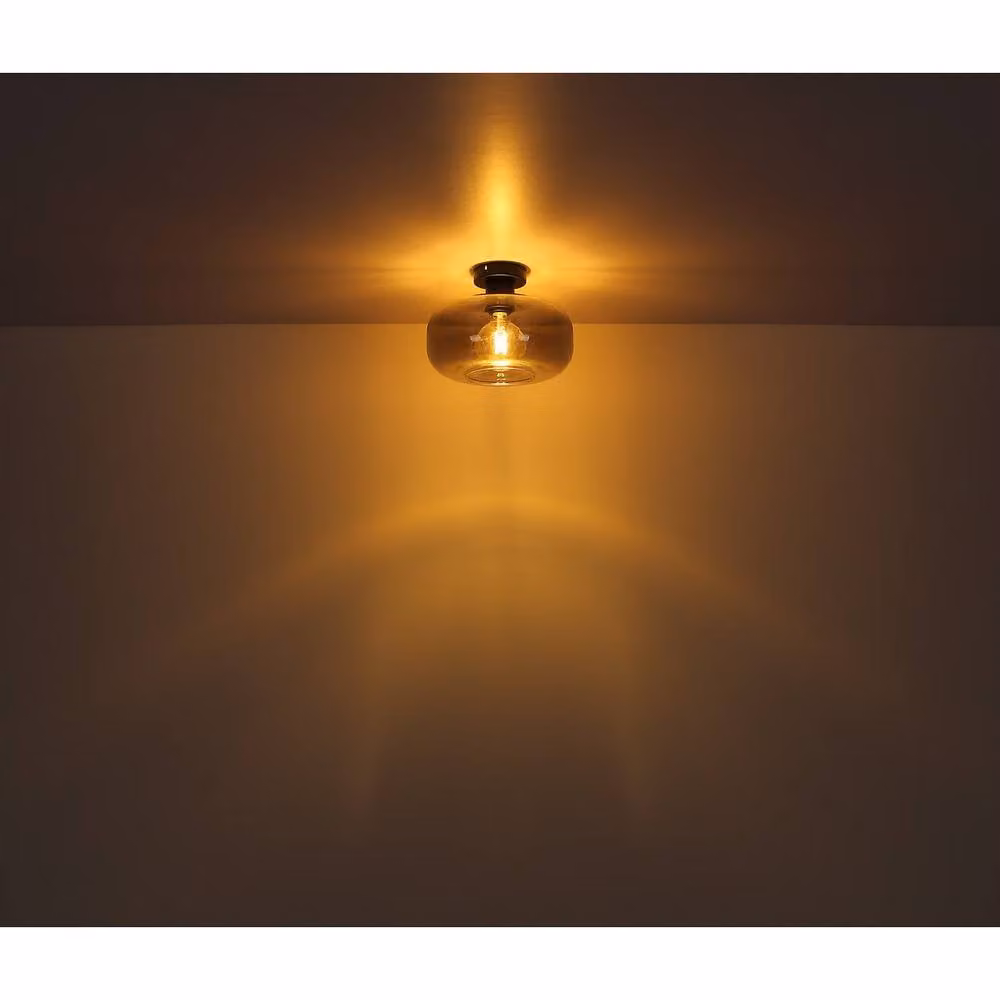 Globo Lighting Giuseppe Sphere Ceiling Lamp in Black with Smoke Glass Shade – 5
