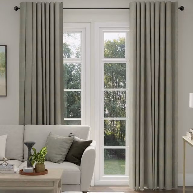 ANTE DECOR Altro Made To Measure Grey Bouclé Blackout Curtains
