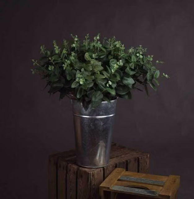 Lemon Pavilion Cineraria Eucalyptus Artificial Plant Spray, Green, W20 x D1 x H62 cm – 1