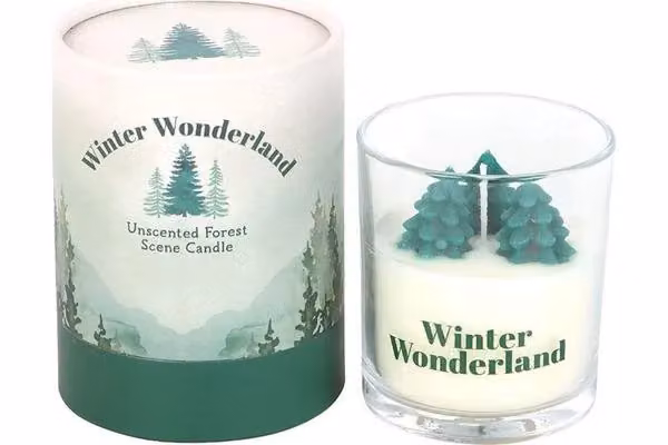 KDMD Winter Wonderland White Votive Candle with Tree Scene – 2