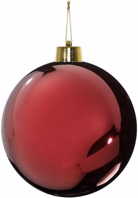 KDMD Burgundy Shiny Shatterproof Round Christmas Bauble, Diameter: 20 cm – 1