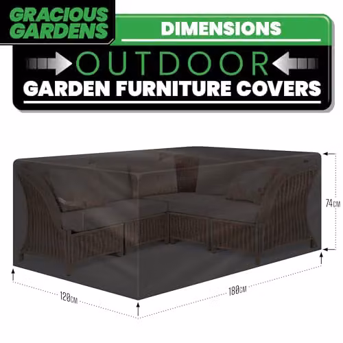 Gracious Gardens Waterproof Black Outdoor Sofa Cover, W/D/H: 180 x 120 x 74 cm – 5