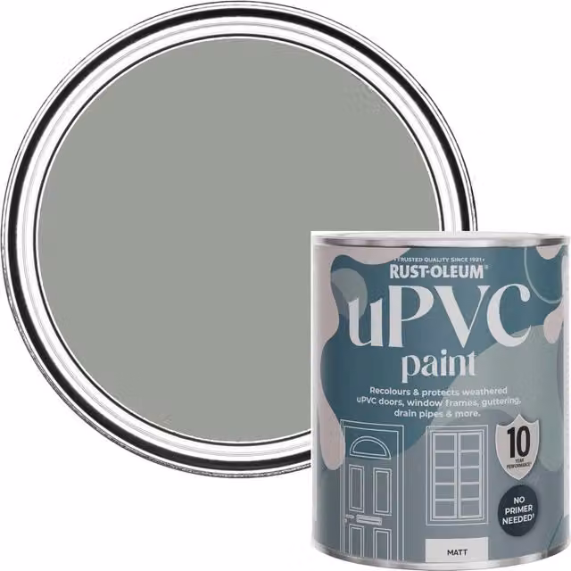 Rust-Oleum Water-Based uPVC Door and Window Paint in Matt Green, 0.75 l