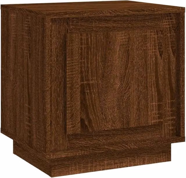 Berkfield Home Modern Bedside Cabinet in Brown Oak, W/D/H: 44 x 35 x 45 cm