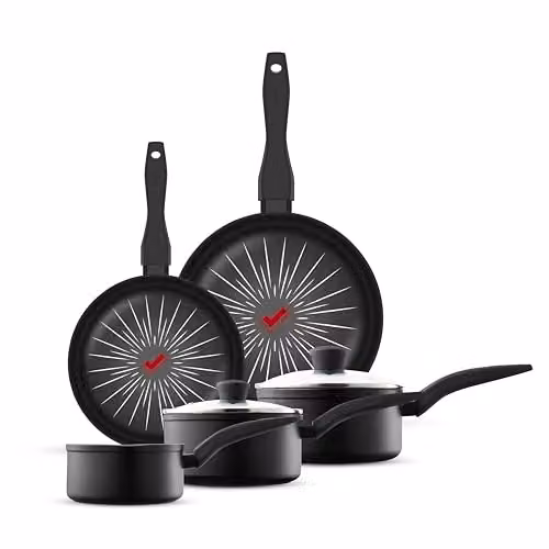 Tower SmartStart Forged 5 Piece Non-Stick Cookware Set in Black – 1