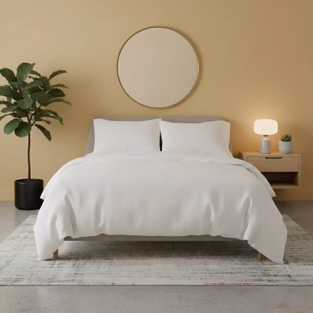 Snug City White Flannelette Cotton Duvet Cover and Pillowcase Set, W/D/H: 180 x 200 cm – 1