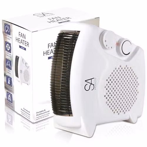 Tanness Freestanding Fan Heater with Thermostat and Frost Protection, White – 1