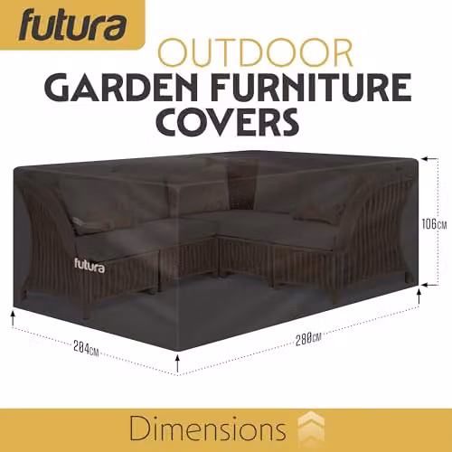 Futura Waterproof Rectangular Garden Furniture Cover in Black 420D Oxford Fabric W/D/H: 280 x 204 x 106 cm – 4