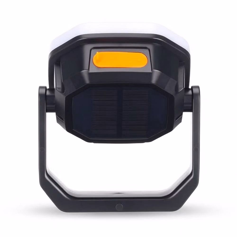 VOGREX 6600mAh LED Solar Camping Lantern Power Bank, IP65 Waterproof Dimmable Outdoor Lamp in Black – 3