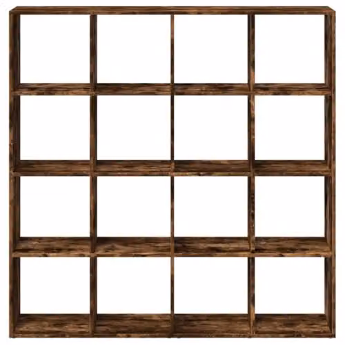 vidaXL Book Cabinet in Smoked Oak, W/D/H: 137.5 x 29 x 137.5 cm – 4