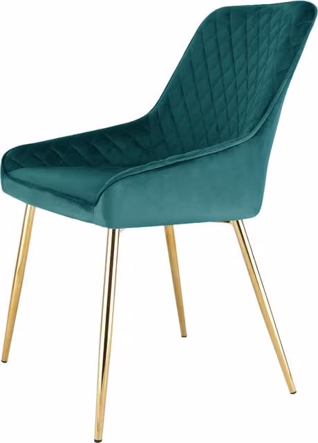 RayGar Evie Modern Velvet Accent Dining Chair with Metal Legs - Green