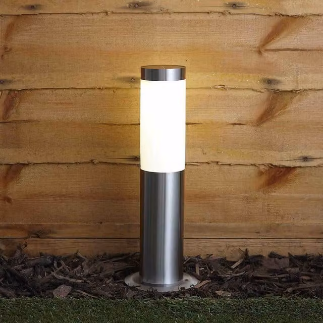 Biard Allende LED Stainless Steel Bollard Light in Black